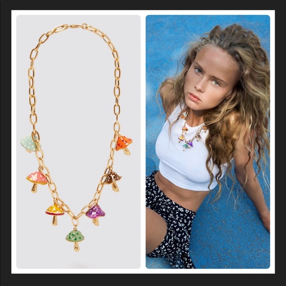 mushroom necklace zara